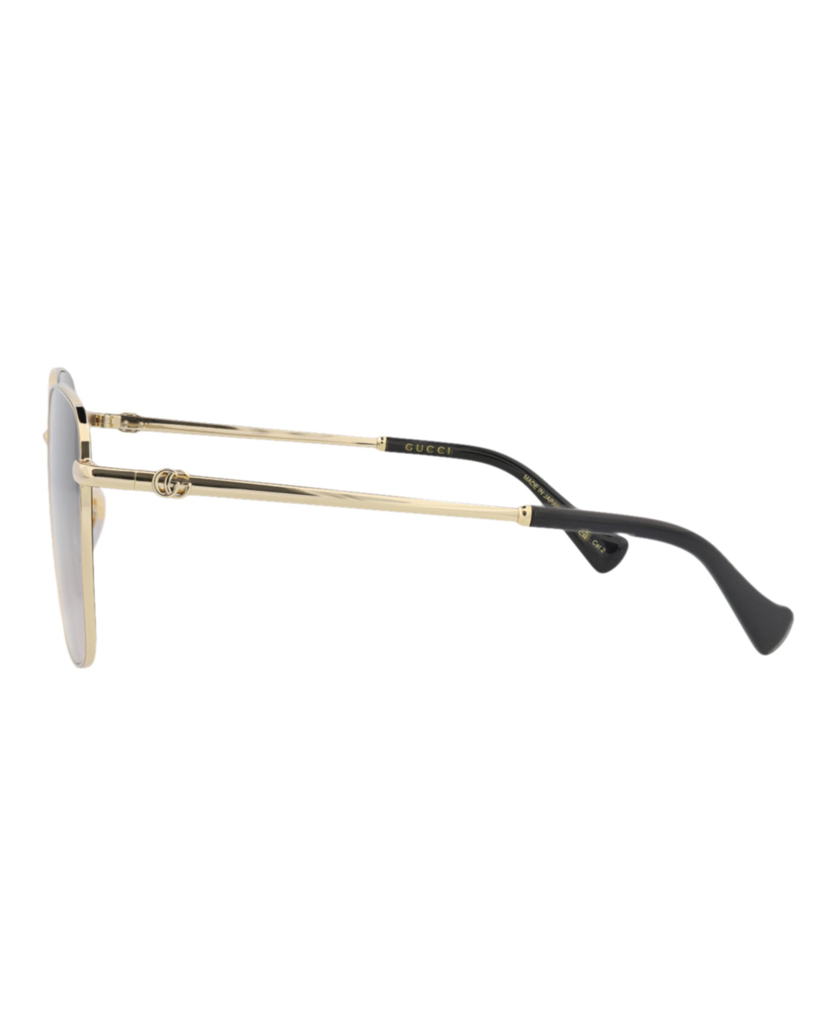Gucci Gucci Womens Square/Rectangle Gold Gold Grey Fashion Designer Eyewear
