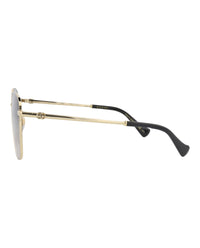 Gucci Gucci Womens Square/Rectangle Gold Gold Grey Fashion Designer Eyewear