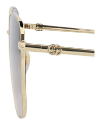 Gucci Gucci Womens Square/Rectangle Gold Gold Grey Fashion Designer Eyewear