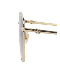 Gucci Gucci Womens Square/Rectangle Gold Gold Brown Fashion Designer Eyewear