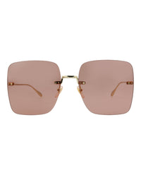 Gucci Womens Square/Rectangle Gold Gold Red Fashion Designer Eyewear