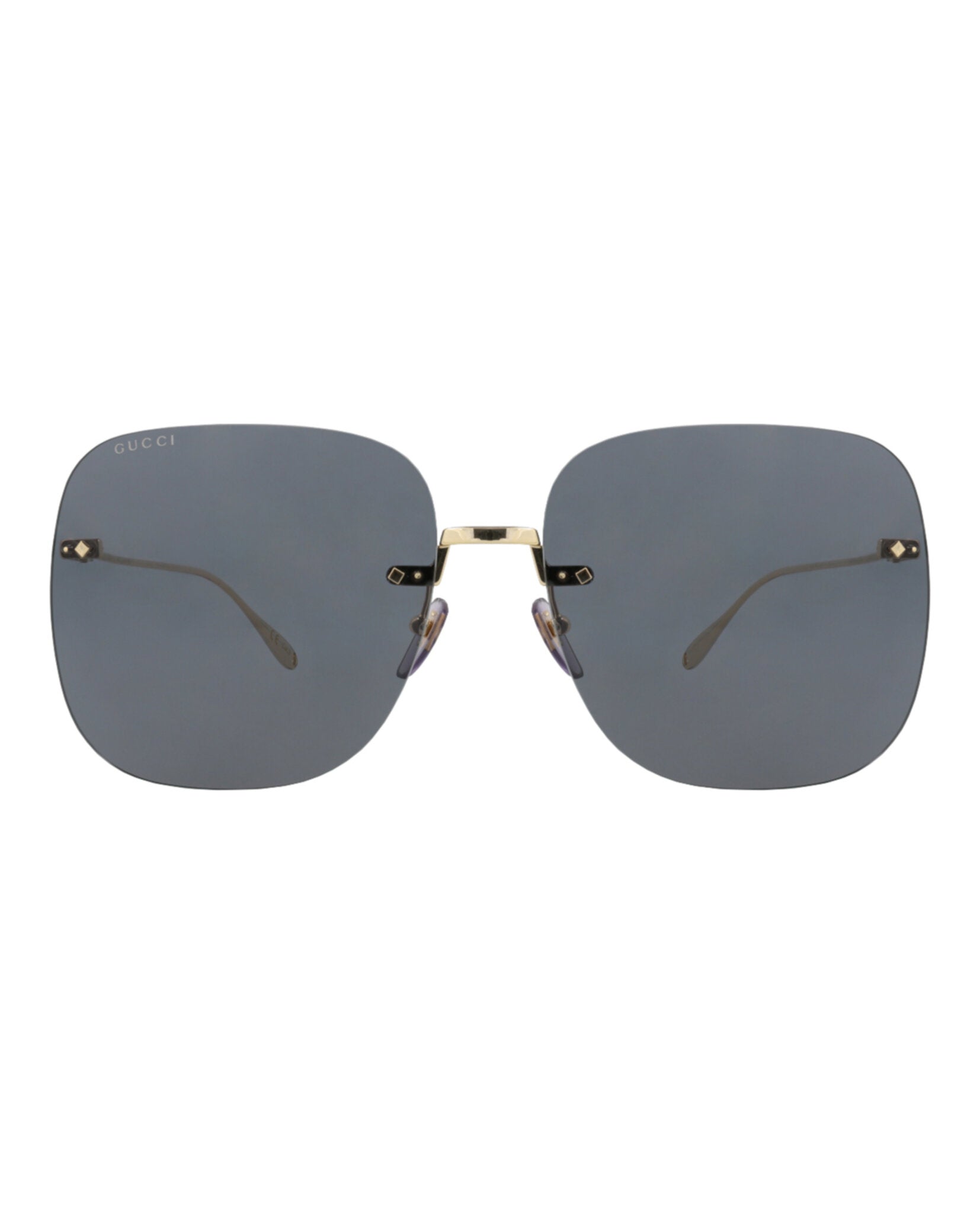 Gucci Gucci Womens Square/Rectangle Gold Gold Grey Fashion Designer Eyewear