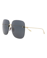 Gucci Gucci Womens Square/Rectangle Gold Gold Grey Fashion Designer Eyewear