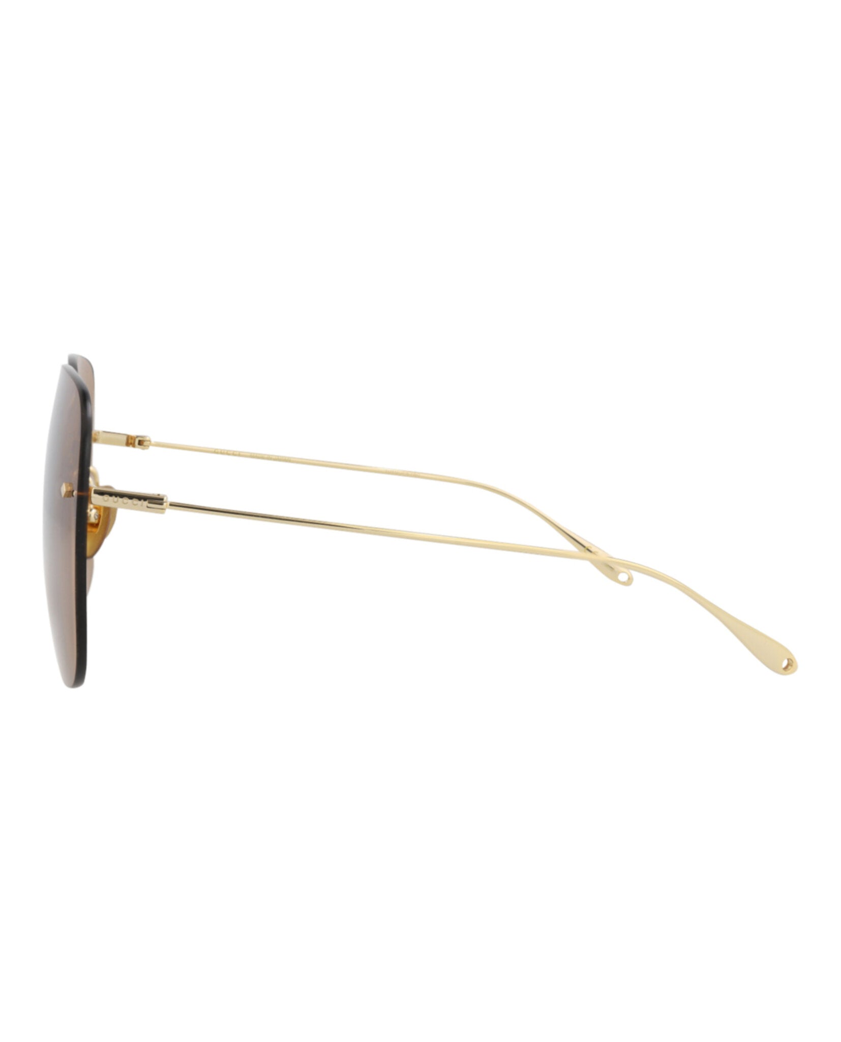 Gucci Gucci Womens Square/Rectangle Gold Gold Brown Fashion Designer Eyewear