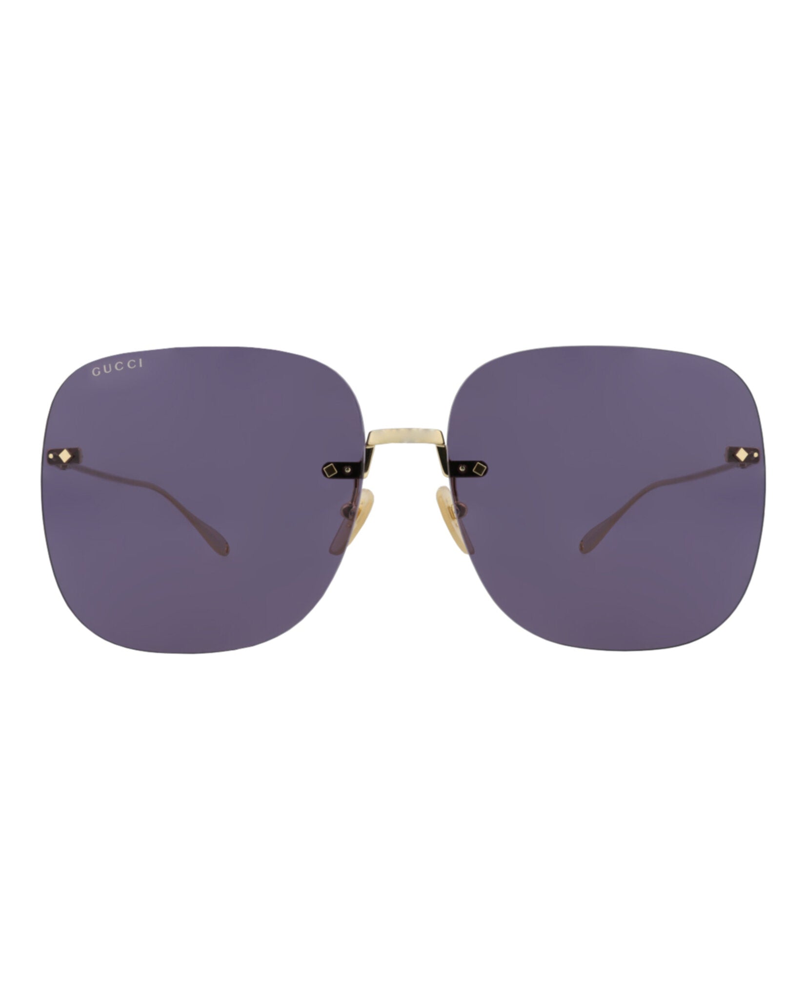 Gucci Womens Square/Rectangle Gold Gold Blue Fashion Designer Eyewear