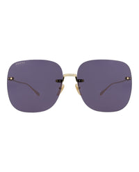 Gucci Womens Square/Rectangle Gold Gold Blue Fashion Designer Eyewear