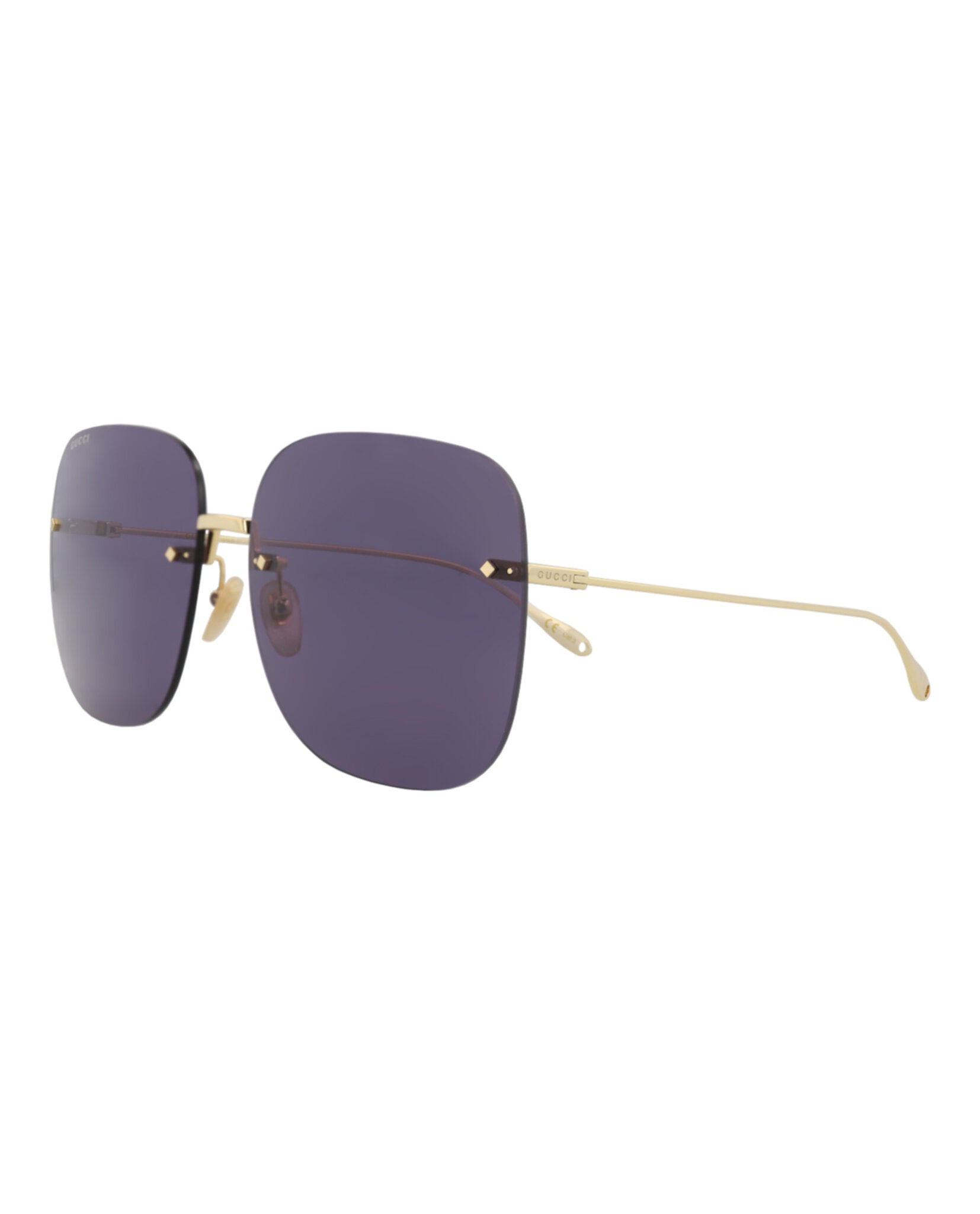 Gucci Womens Square/Rectangle Gold Gold Blue Fashion Designer Eyewear