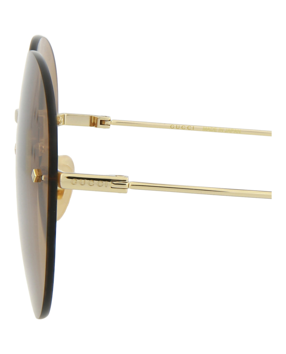 Gucci Gucci Womens Round/Oval Gold Gold Brown Fashion Designer Eyewear