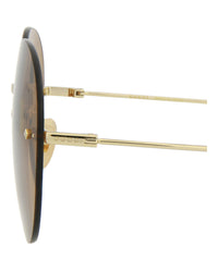 Gucci Gucci Womens Round/Oval Gold Gold Brown Fashion Designer Eyewear