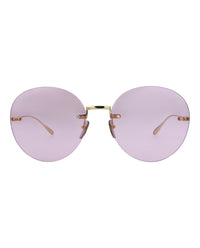 Gucci Womens Round/Oval Gold Gold Pink Fashion Designer Eyewear