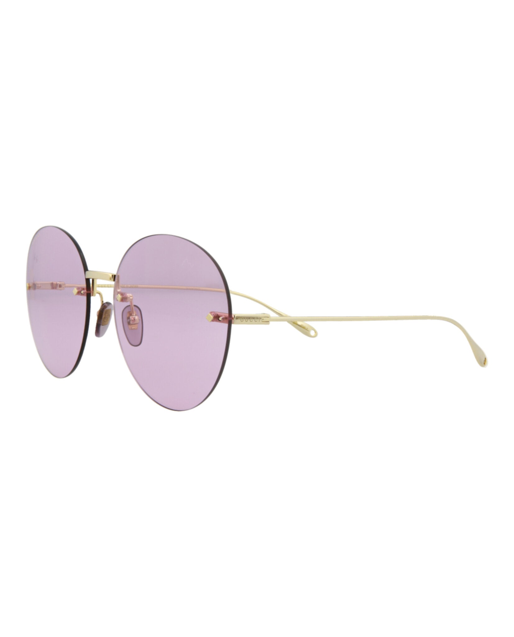 Gucci Womens Round/Oval Gold Gold Pink Fashion Designer Eyewear