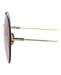 Gucci Womens Round/Oval Gold Gold Pink Fashion Designer Eyewear