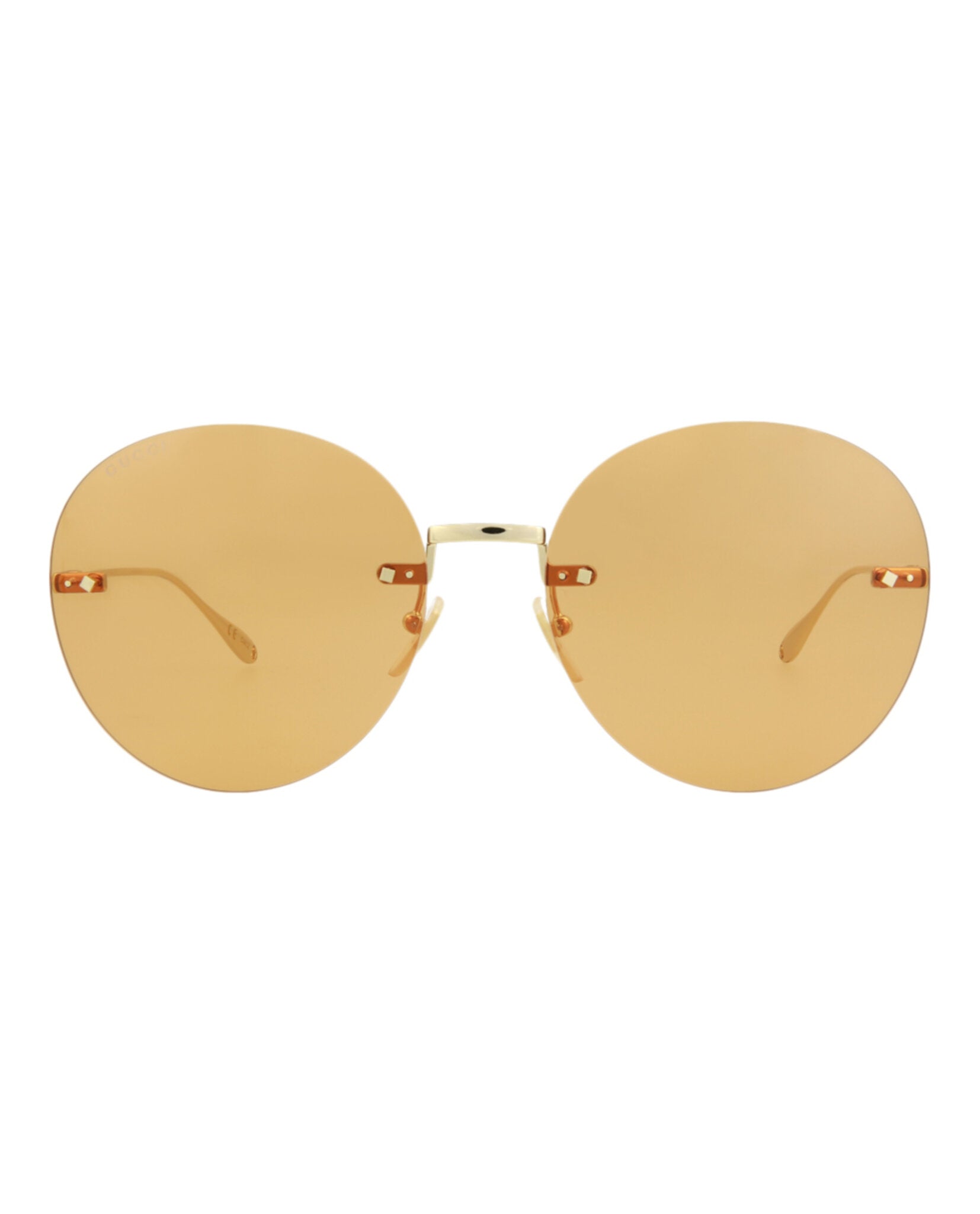 Gucci Womens Round/Oval Gold Gold Orange Fashion Designer Eyewear