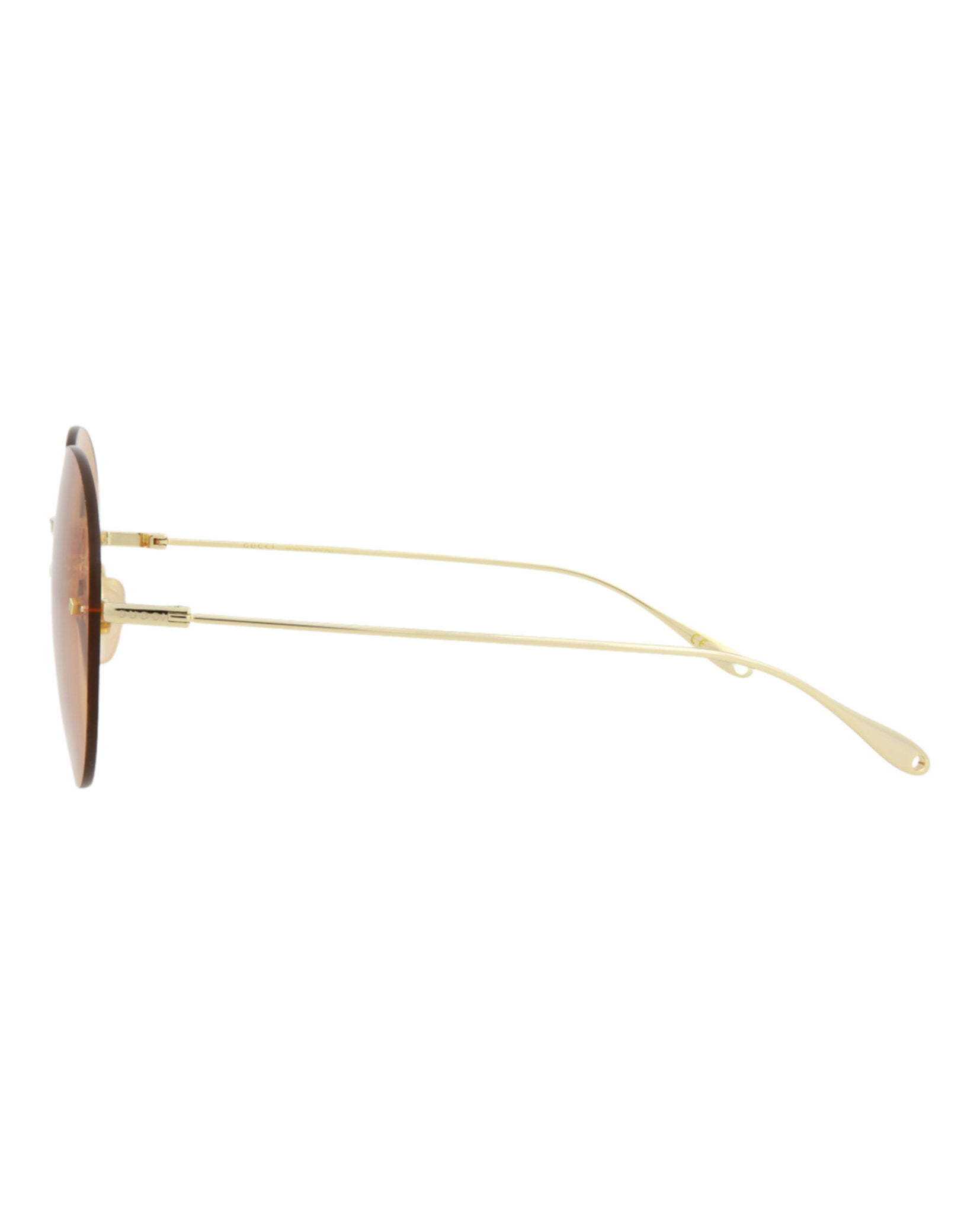 Gucci Womens Round/Oval Gold Gold Orange Fashion Designer Eyewear