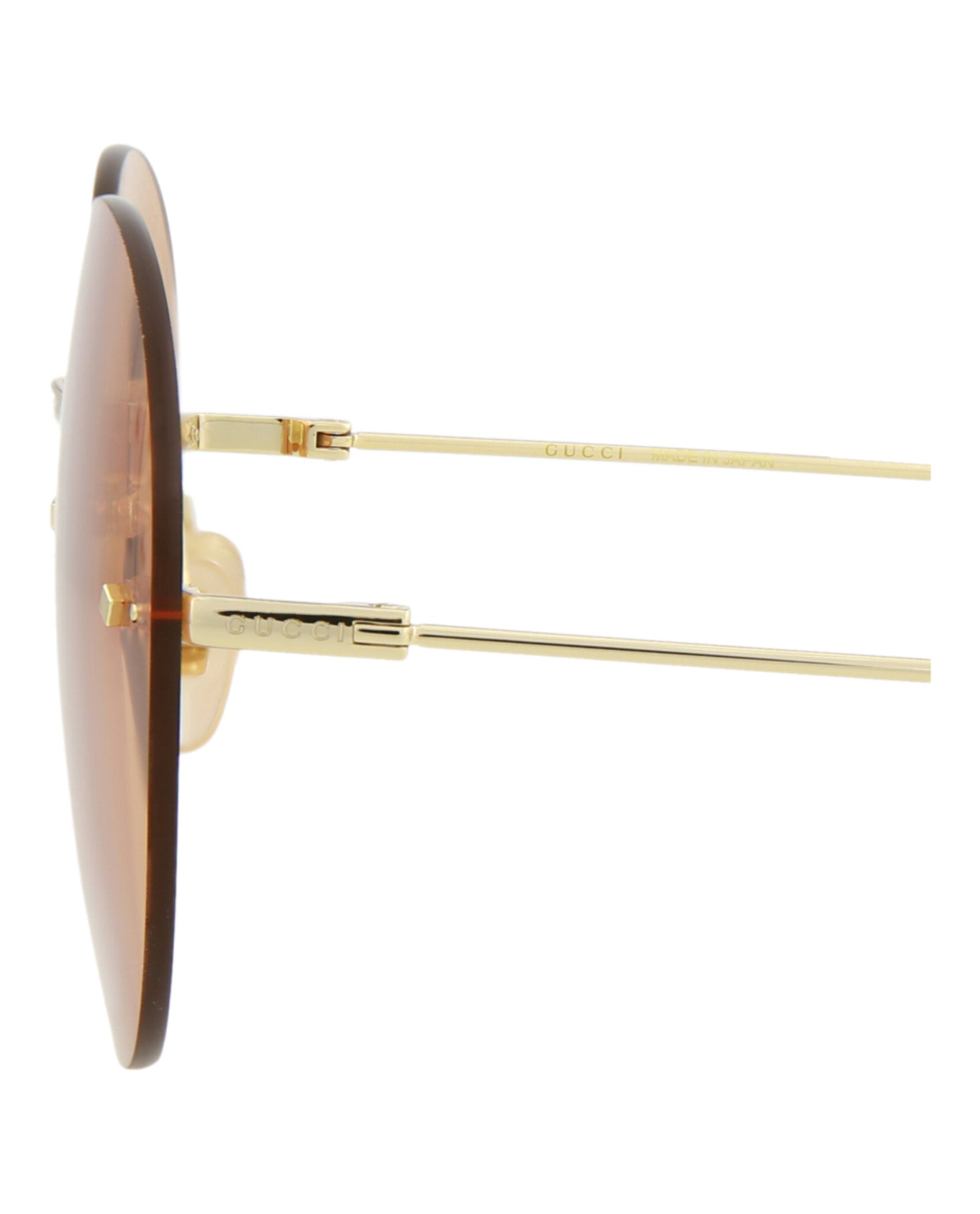 Gucci Womens Round/Oval Gold Gold Orange Fashion Designer Eyewear
