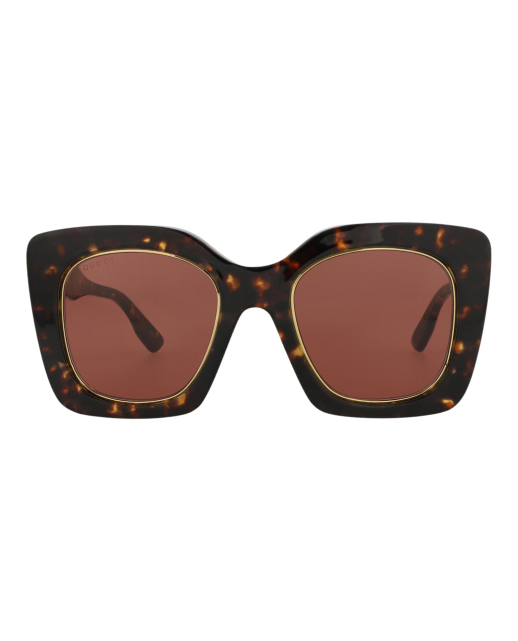 Gucci Womens Square/Rectangle Havana Havana Brown Fashion Designer Eyewear
