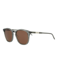 Gucci Mens Round/Oval Grey Grey Brown Fashion Designer Eyewear