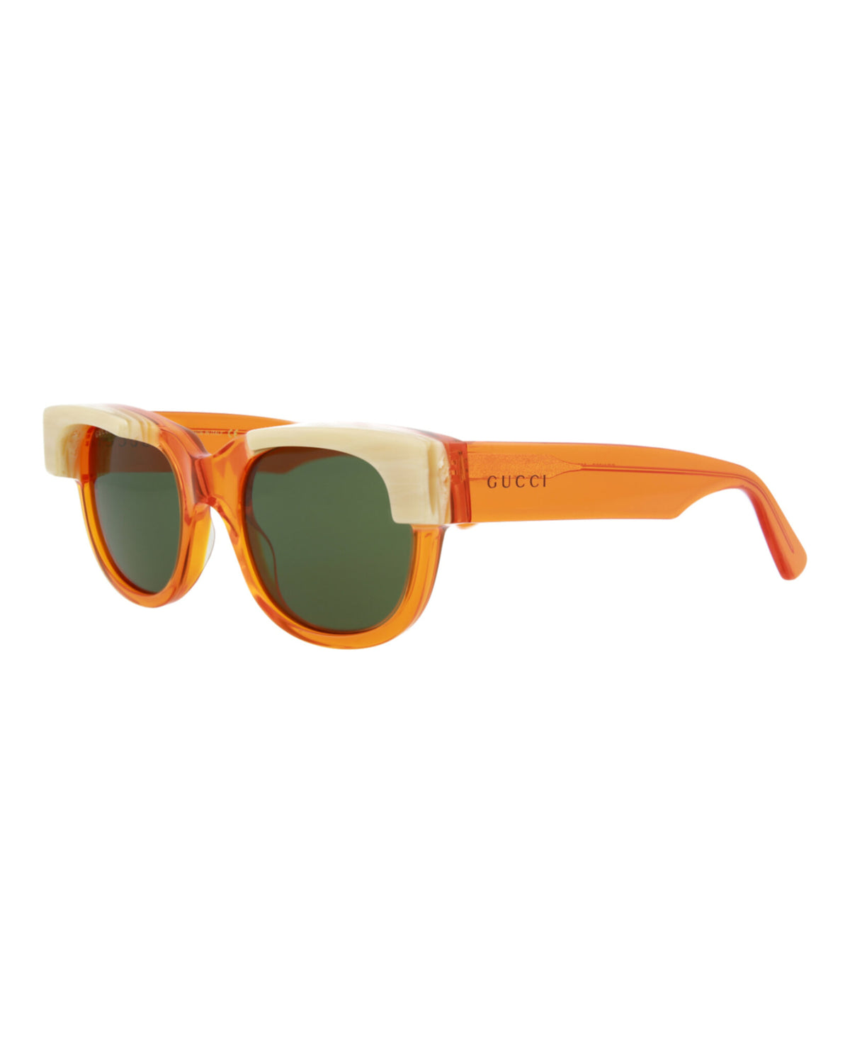 Gucci Gucci Mens Round/Oval Orange Orange Green Fashion Designer Eyewear