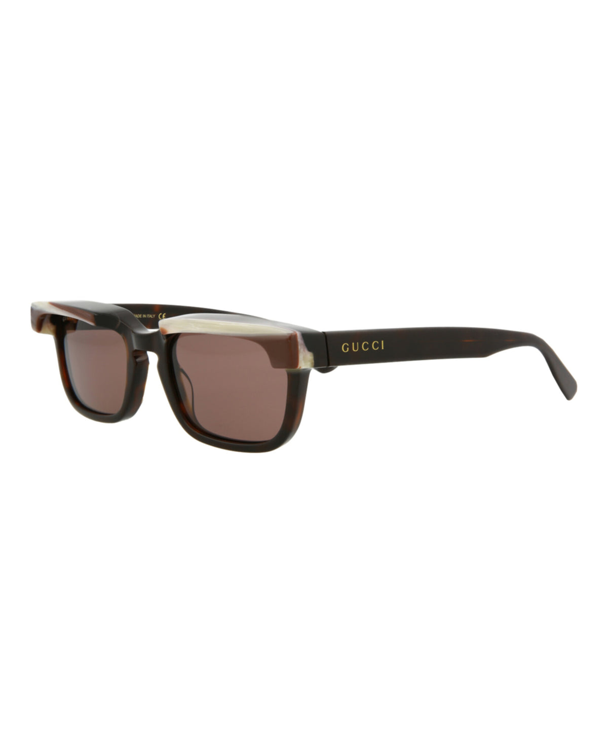 Gucci Gucci Mens Square/Rectangle Havana Havana Brown Fashion Designer Eyewear