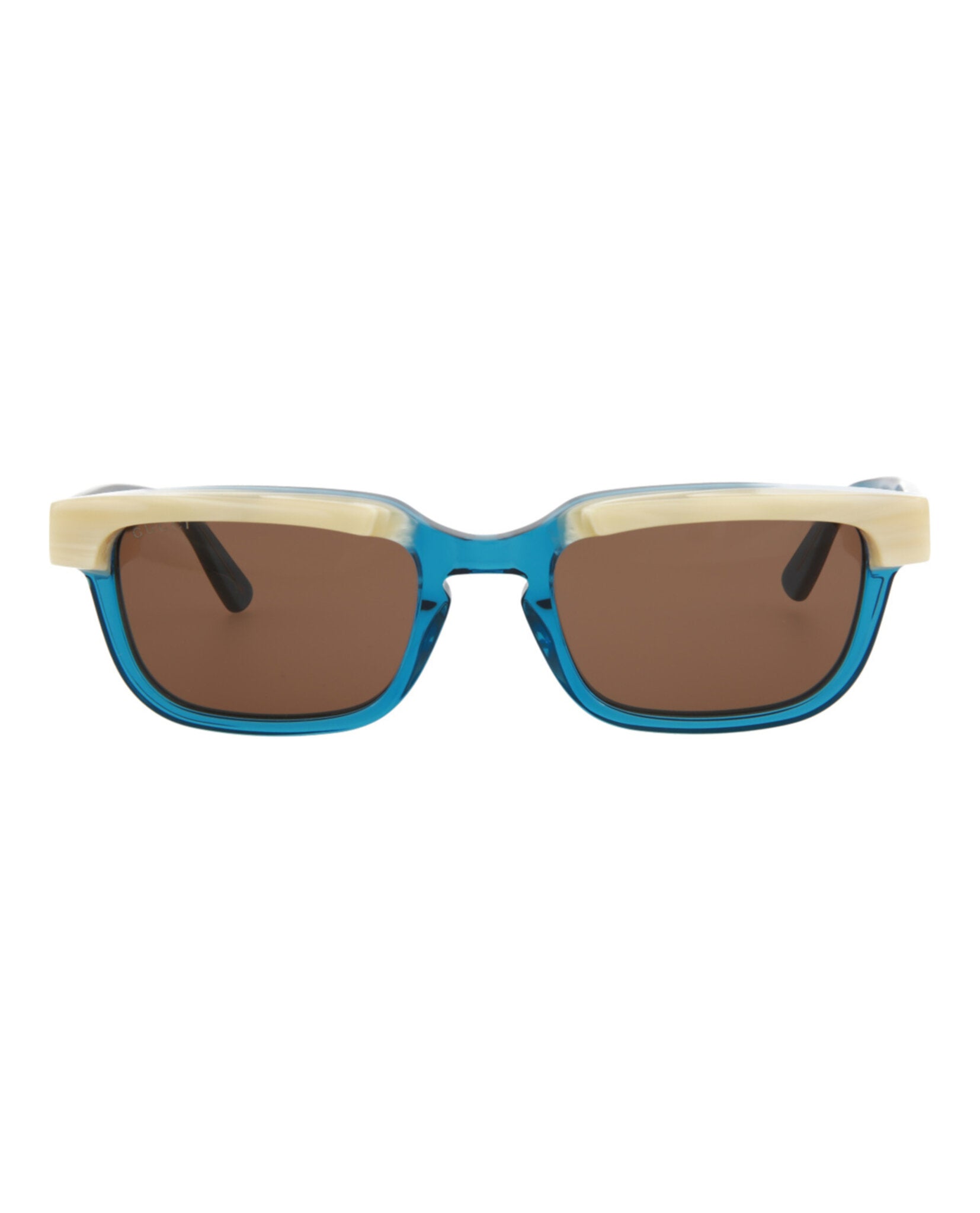 Gucci Mens Square/Rectangle Blue Blue Brown Fashion Designer Eyewear