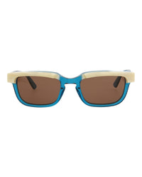Gucci Mens Square/Rectangle Blue Blue Brown Fashion Designer Eyewear