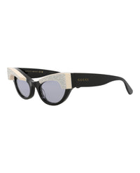 Gucci Womens Cat Eye Black Black Violet Fashion Designer Eyewear