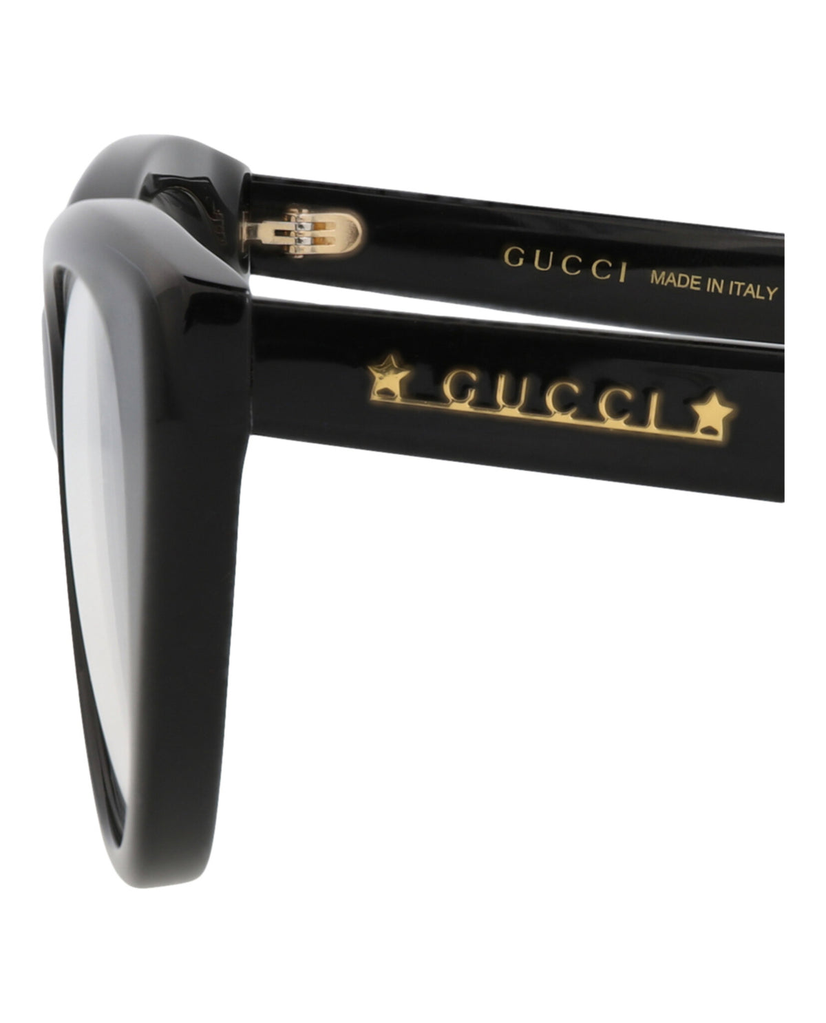 Gucci Womens Cat Eye Black Black Transparent Fashion Designer Eyewear