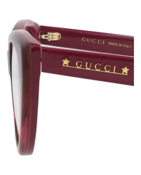 Gucci Gucci Womens Cat Eye Burgundy Burgundy Transparent Fashion Designer Eyewear