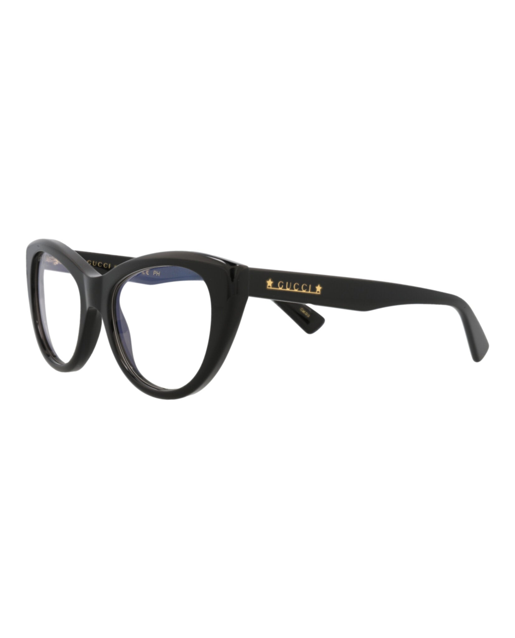 Gucci Womens Cat Eye Black Black Transparent Fashion Designer Eyewear