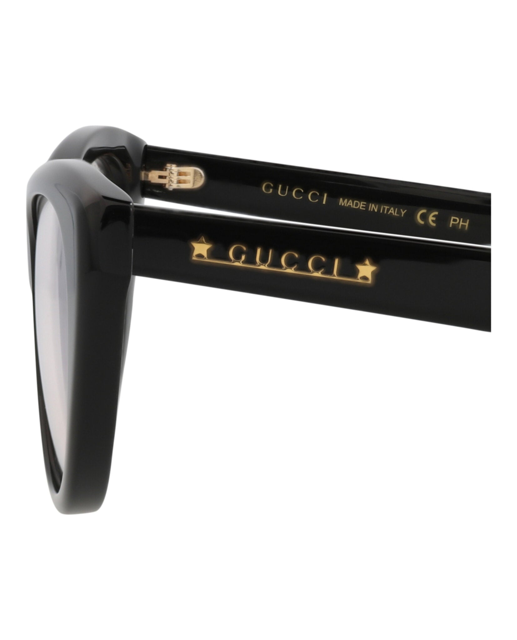 Gucci Womens Cat Eye Black Black Transparent Fashion Designer Eyewear