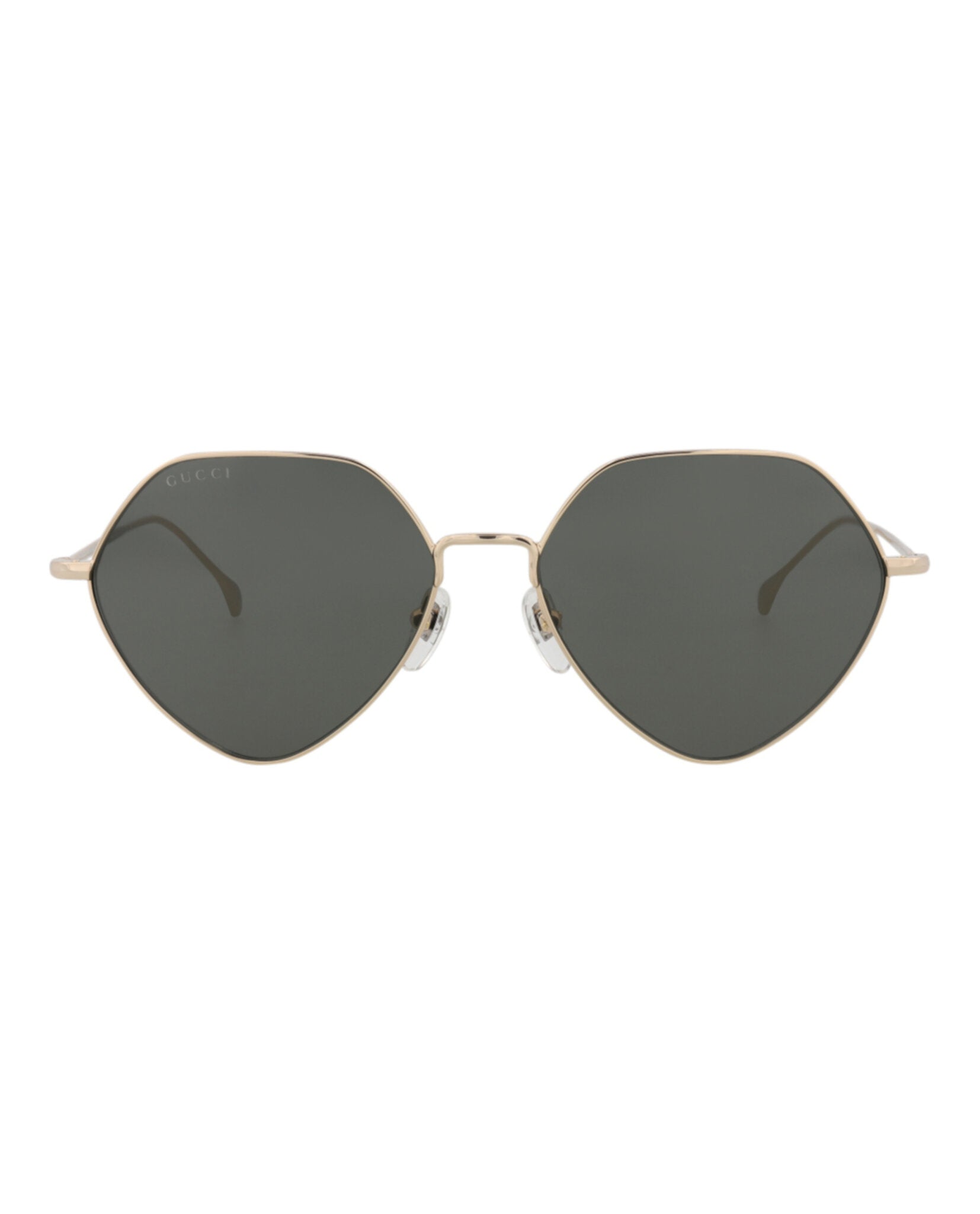 Gucci Womens Square/Rectangle Gold Gold Grey Fashion Designer Eyewear