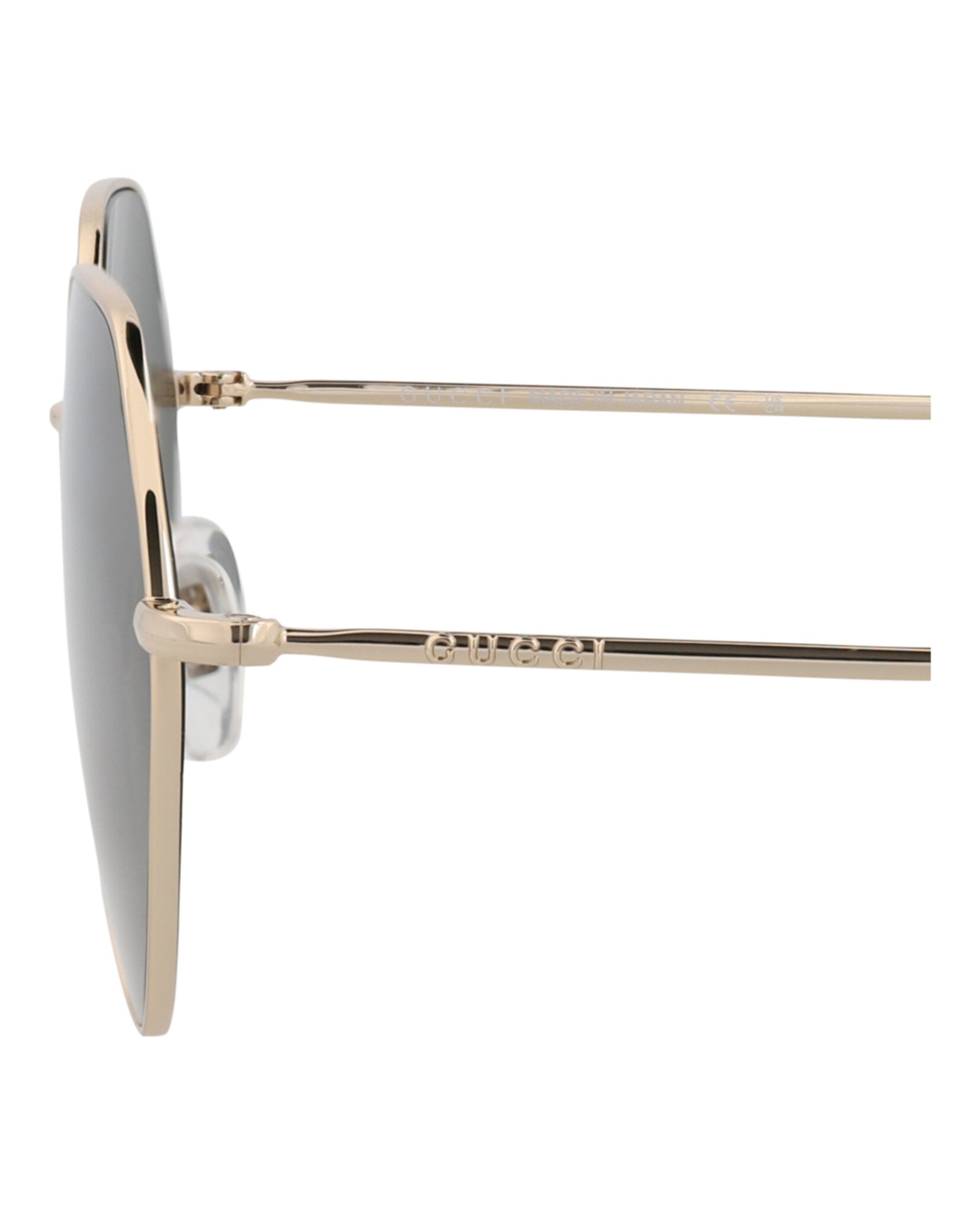 Gucci Womens Square/Rectangle Gold Gold Grey Fashion Designer Eyewear