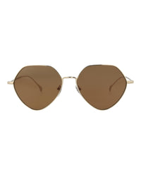 Gucci Womens Square/Rectangle Gold Gold Brown Fashion Designer Eyewear