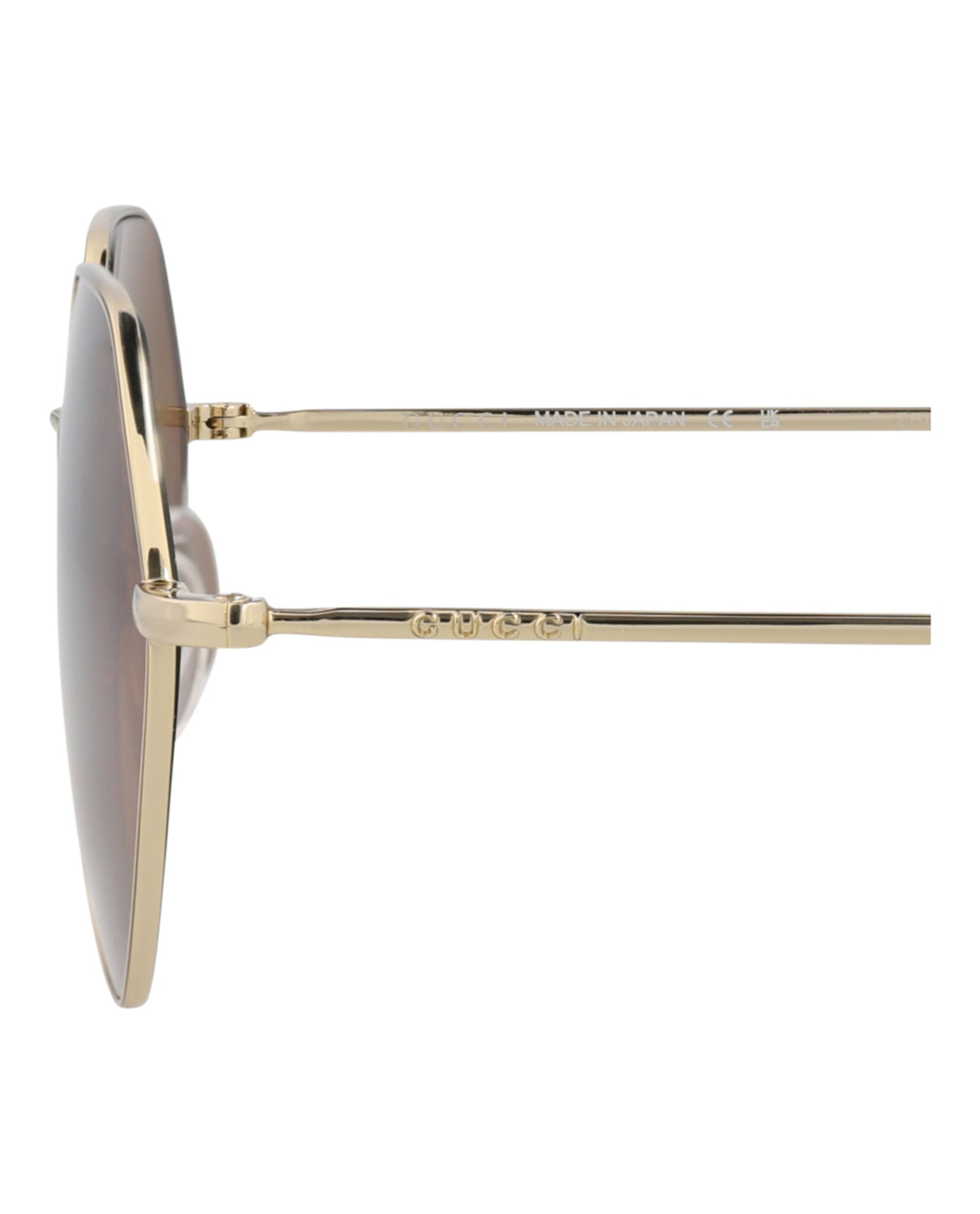 Gucci Womens Square/Rectangle Gold Gold Brown Fashion Designer Eyewear