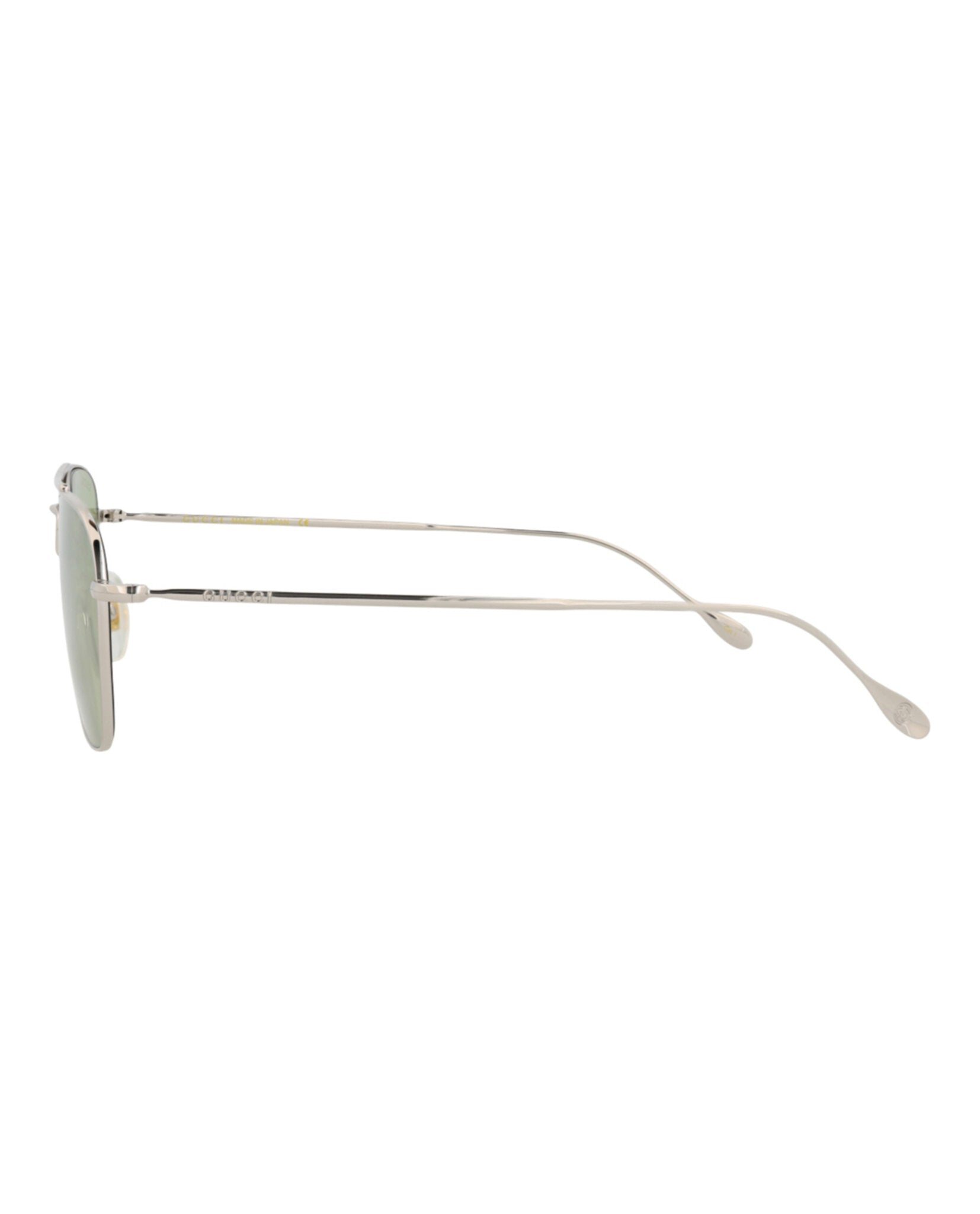 Gucci Gucci Mens Square/Rectangle Silver Silver Green Fashion Designer Eyewear