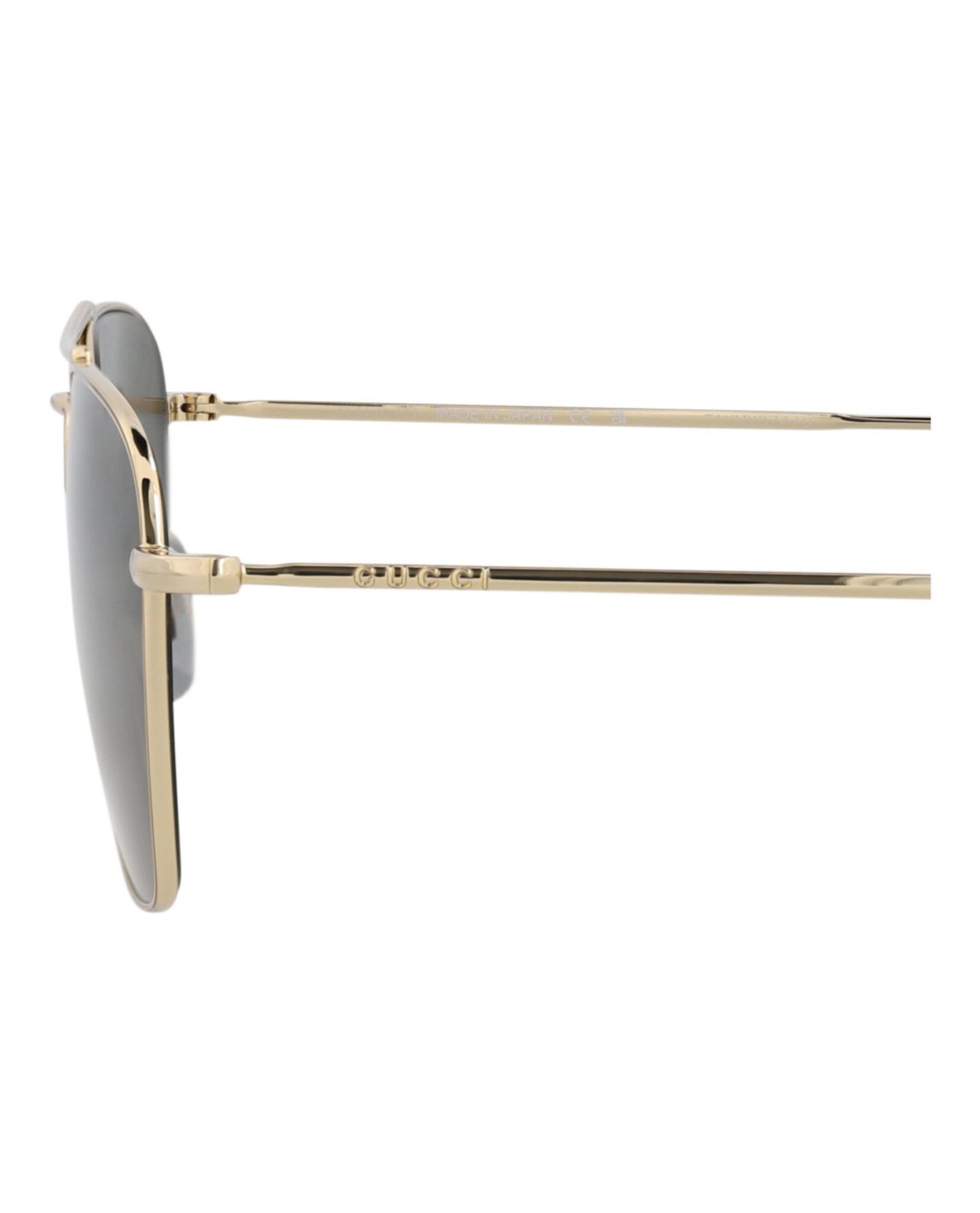 Gucci Mens Square/Rectangle Gold Gold Grey Fashion Designer Eyewear