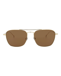 Gucci Mens Square/Rectangle Gold Gold Brown Fashion Designer Eyewear