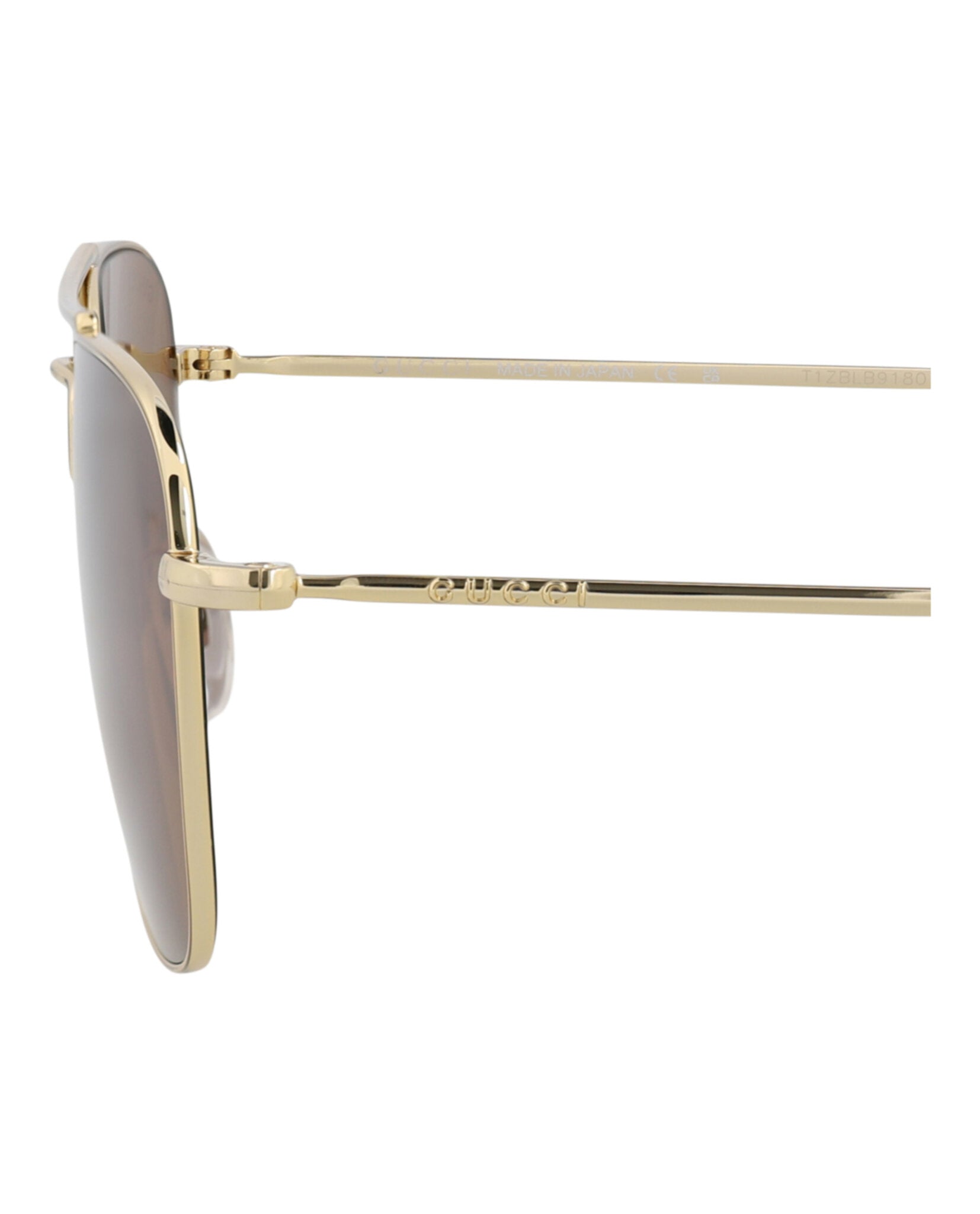 Gucci Mens Square/Rectangle Gold Gold Brown Fashion Designer Eyewear