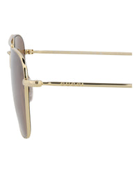 Gucci Mens Square/Rectangle Gold Gold Brown Fashion Designer Eyewear