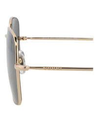 Gucci Mens Square/Rectangle Gold Gold Grey Fashion Designer Eyewear