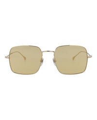 Gucci Gucci Mens Square/Rectangle Gold Gold Orange Fashion Designer Eyewear