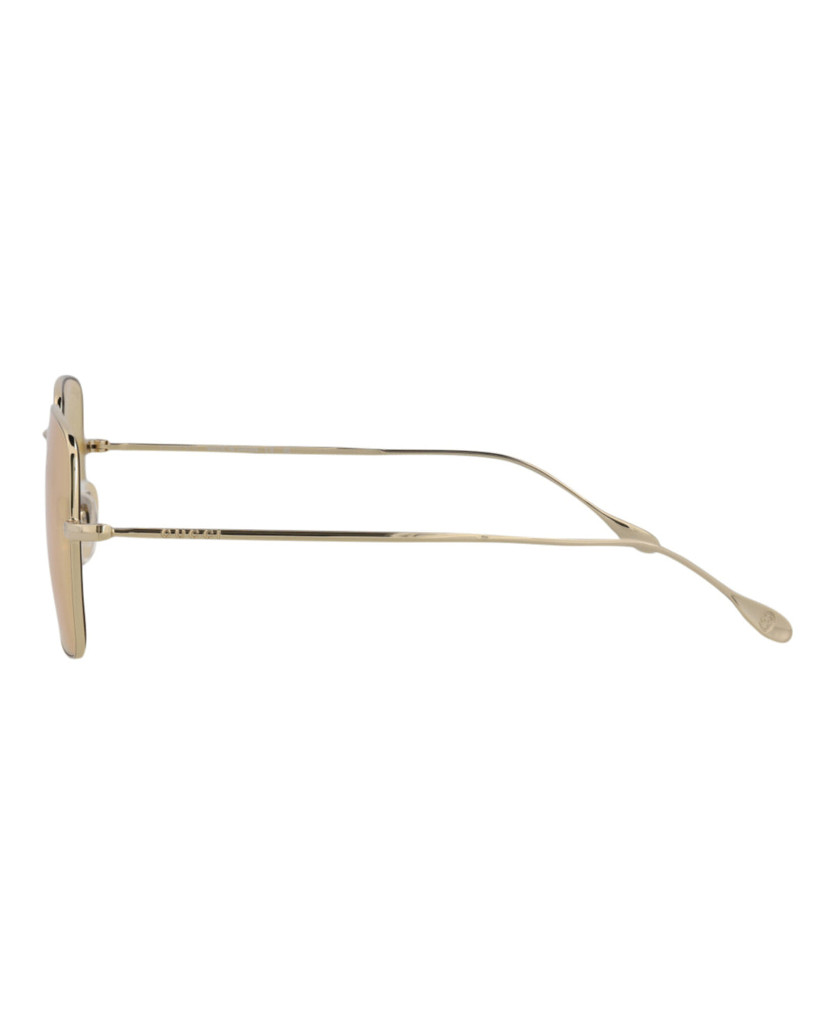 Gucci Gucci Mens Square/Rectangle Gold Gold Orange Fashion Designer Eyewear