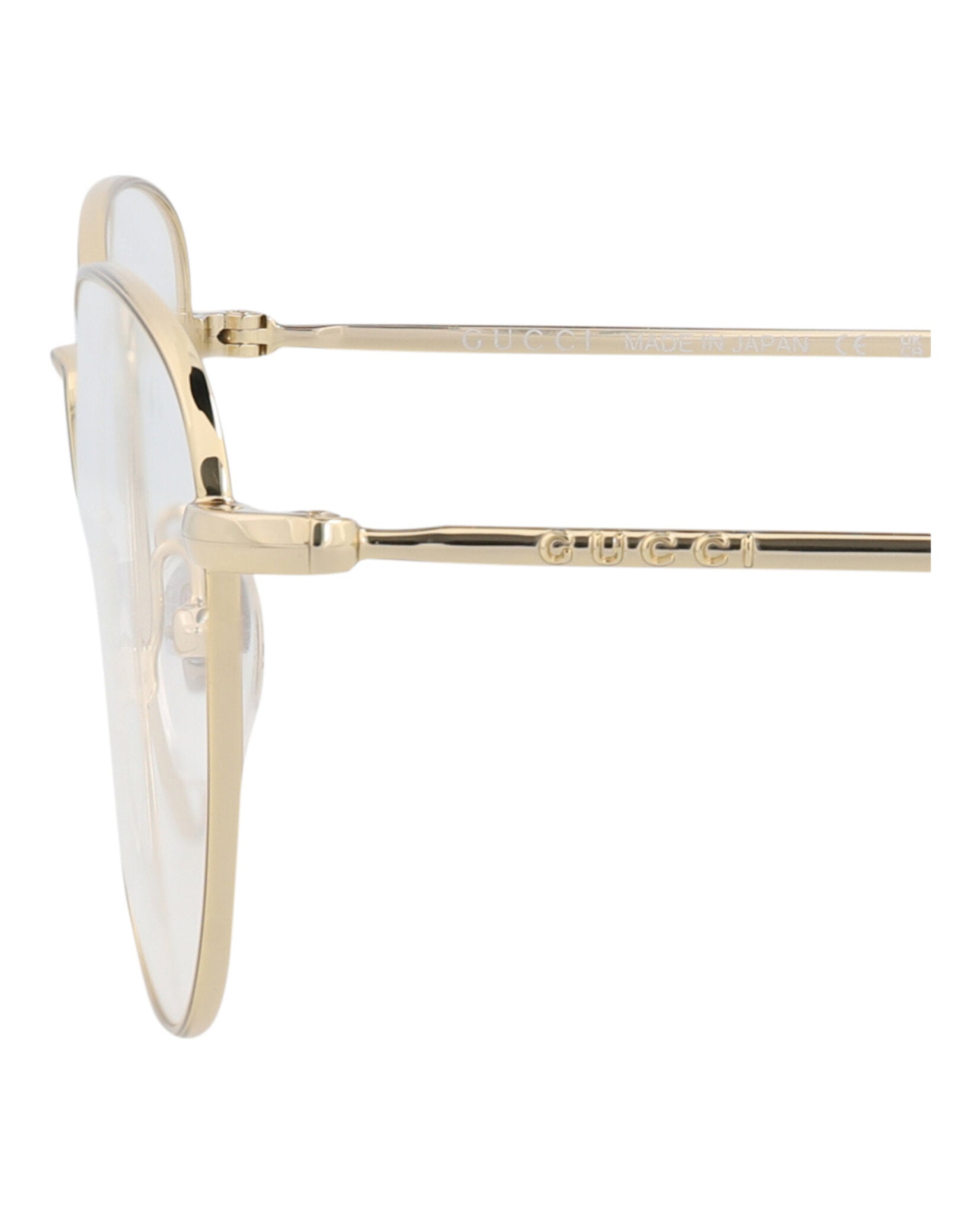 Gucci Womens Cat Eye Gold Gold Transparent Fashion Designer Eyewear