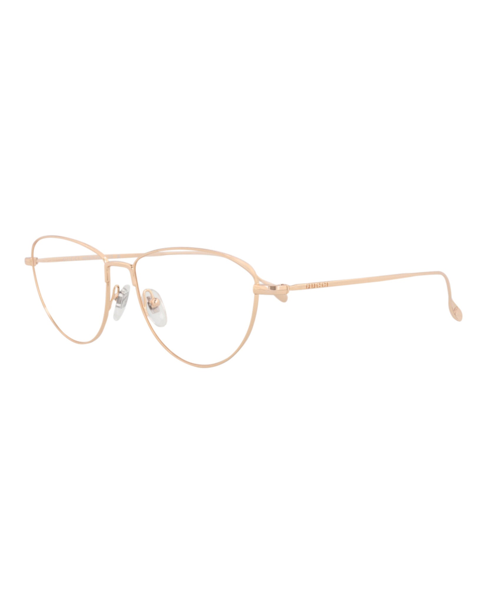 Gucci Gucci Womens Cat Eye Gold Gold Transparent Fashion Designer Eyewear