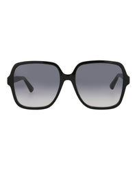 Gucci Womens Square/Rectangle Black Black Grey Fashion Designer Eyewear