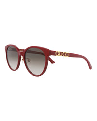 Gucci Gucci Womens Round/Oval Red Red Brown Fashion Designer Eyewear