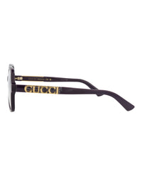 Gucci Womens Square/Rectangle Violet Violet Transparent Fashion Designer Eyewear
