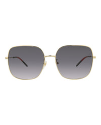 Gucci Womens Square/Rectangle Gold Gold Grey Fashion Designer Eyewear