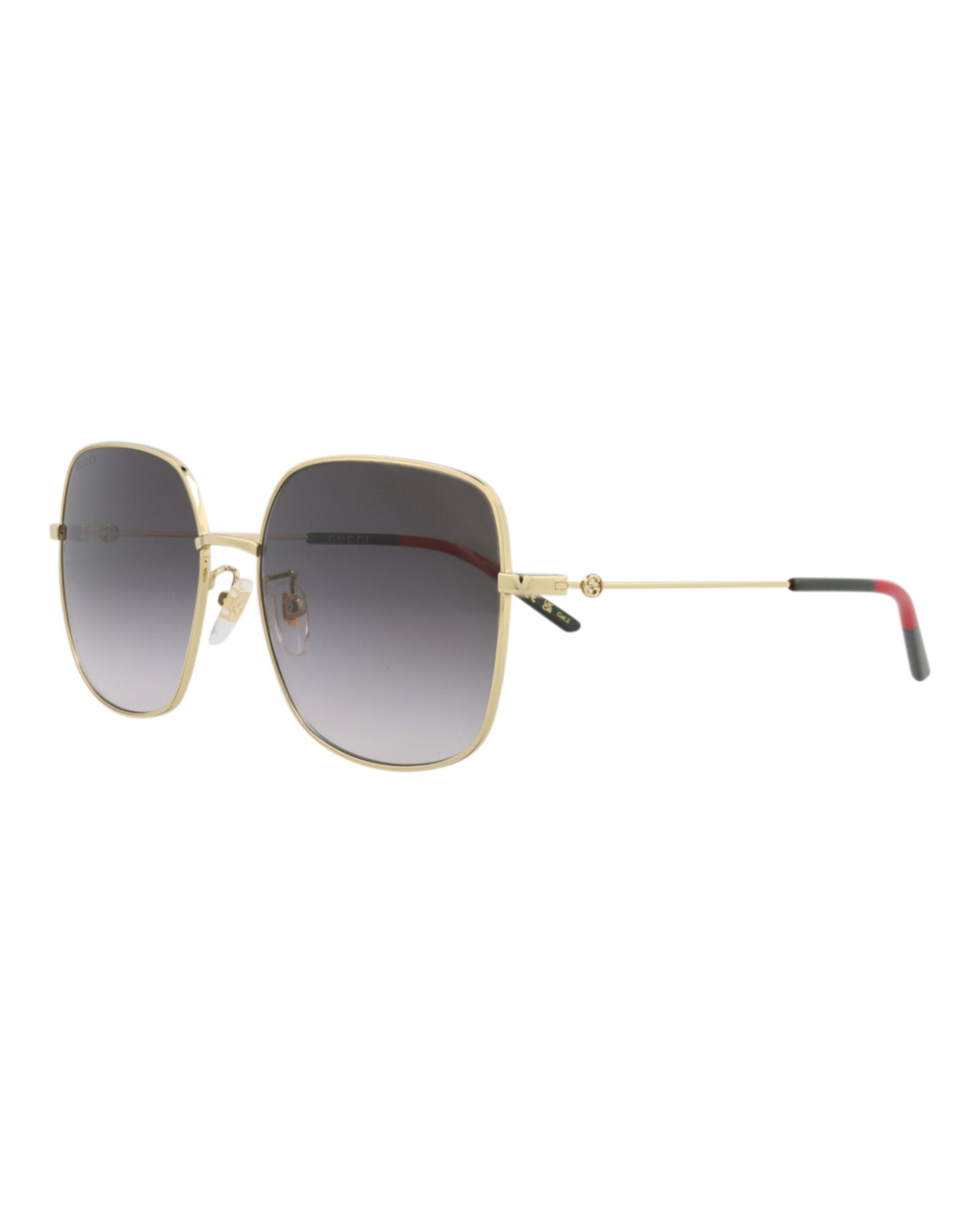 Gucci Womens Square/Rectangle Gold Gold Grey Fashion Designer Eyewear