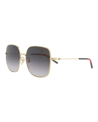 Gucci Womens Square/Rectangle Gold Gold Grey Fashion Designer Eyewear